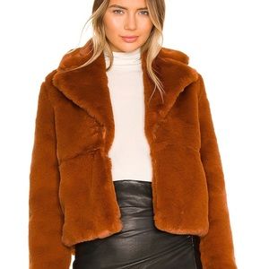 Rust/Brown faux fur jacket